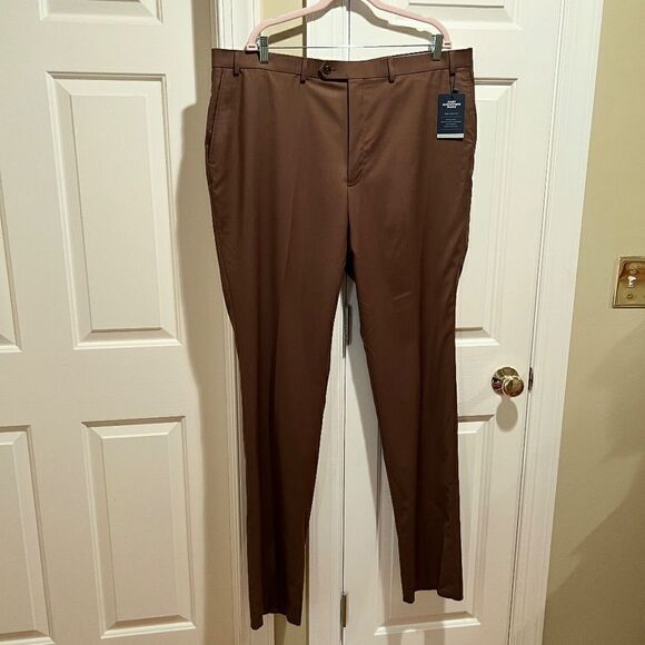 NWT Men's Hart Schaffner Marx New York Fit Wool Dress Pants Brown Size 42 - Picture 2 of 6